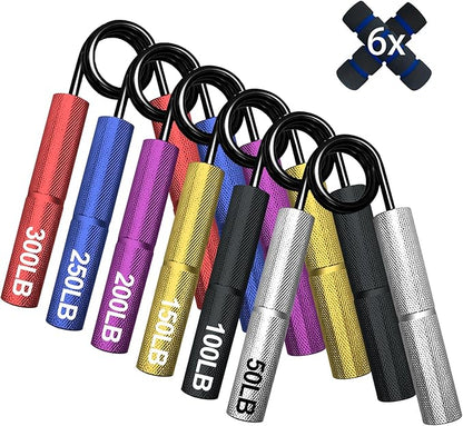 Grip Strength Trainer Set,50-300LB Hand Grip Strengthener,Hand Forearm strengthener 6 Pack, Workout equipment,Strength Training Exercisefor Hand Arm Forearm Wrist Finger