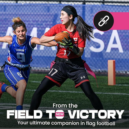 Gameday Flag Football Set – Kits for 2–14 Players w/Belts, Agility Cones & Carry Bag – Available in Multi Colors & Sizes