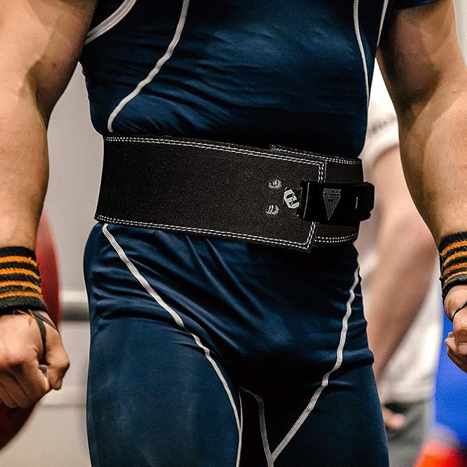 RDX Weight Lifting Belt Powerlifting, Approved By IPL and USPA, 10mm Thick 4" Leather Lumbar Back Support, Lever Buckle Gym Strength Training Equipment, Bodybuilding Deadlifts Squats Workout Men Women
