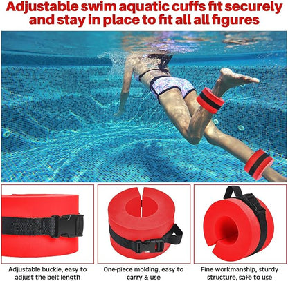 5 Pcs Pool Aquatic Exercise Set Including 2 Lightweight Water Dumbbells, 2 Ankle Swimming Weights, and Swim Belt Water Exercise Equipment for Aquatic Aerobics