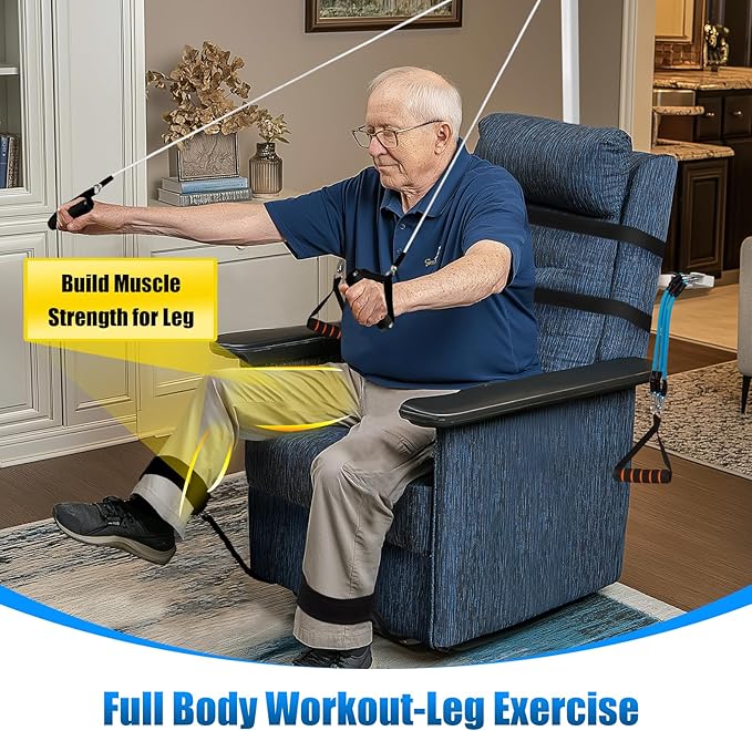 FSA or HSA Eligible, Arm and Leg Exerciser for Seniors, Shoulder Exercise Equipment, Total Body Rehabilitation, Full Body Workout Rehab, Stretch Equipment, 3-Level Adjustable Resistance, Foldable