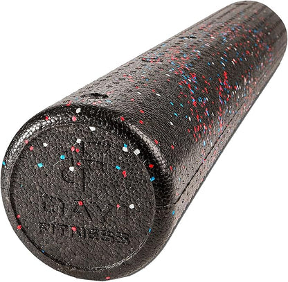 Day 1 Fitness High Density Muscle Foam Rollers - Sports Massage Rollers for Stretching, Physical Therapy, Deep Tissue, Myofascial Release - Ideal for Exercise and Pain Relief – USA Speckled, 36”