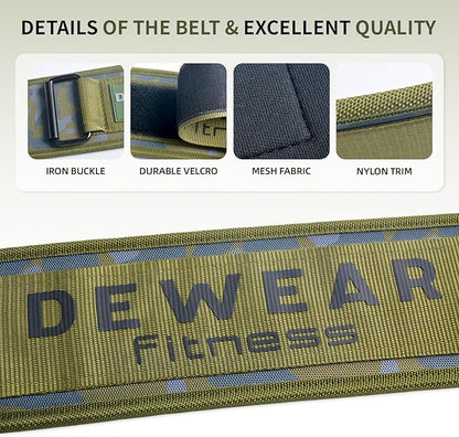 Durable Weight Lifting Belt, 4'' Wide Gym Belt for Bodybuilding, Powerlifting, Squats, Deadlift - Provides Lumbar Support & Stability for Men & Women