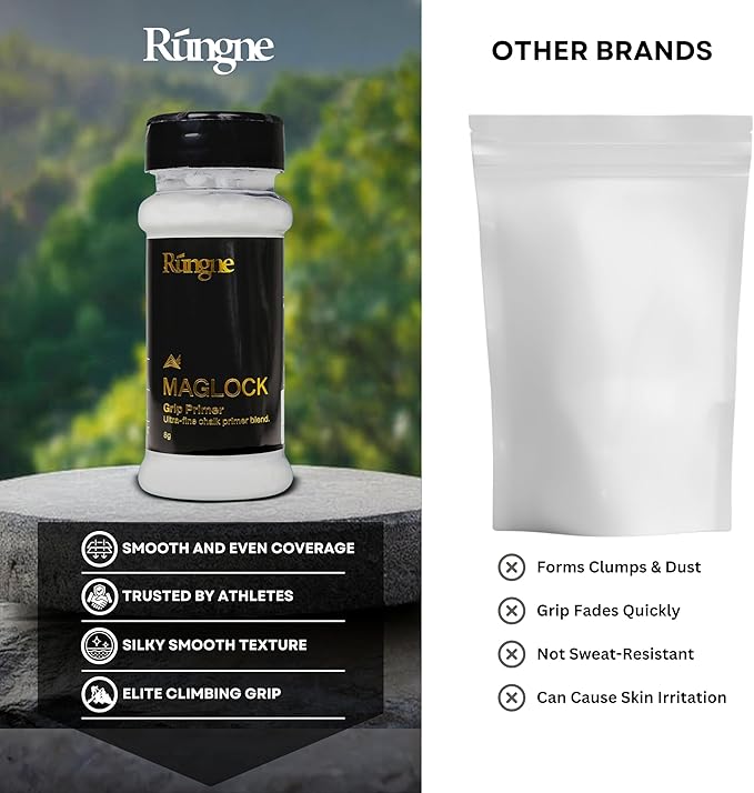 RUNGNE Chalk - Premium Sports Chalk for Rock Climbing, Bouldering, and Weightlifting - High-Performance Chalk for Superior Grip