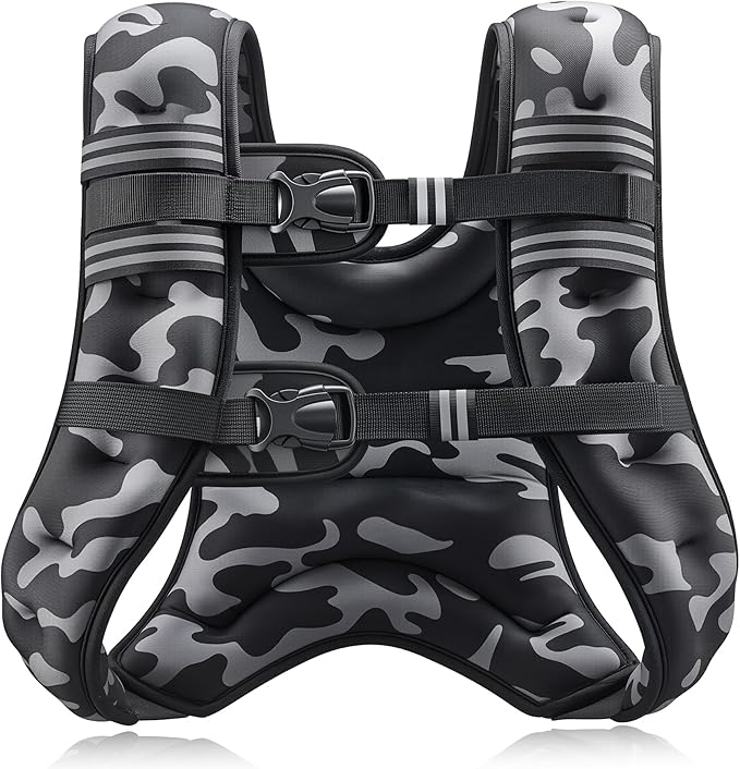 ZELUS Weighted Vest, 6lb/8lb/12lb/16lb/20lb/25lb/30lb Weight Vest with Reflective Stripe for Workout, Strength Training, Running, Fitness, Muscle Building, Weight Loss, Weightlifting