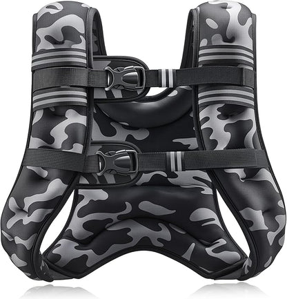ZELUS Weighted Vest, 6lb/8lb/12lb/16lb/20lb/25lb/30lb Weight Vest with Reflective Stripe for Workout, Strength Training, Running, Fitness, Muscle Building, Weight Loss, Weightlifting