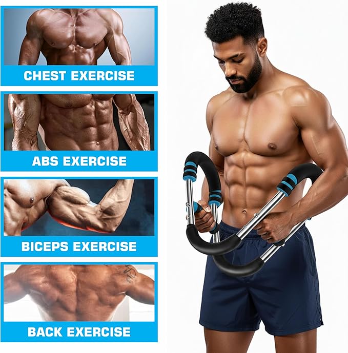 Twister Arm Trainer – Adjustable Chest Expander & Upper Body Workout Bar for Men & Women – Heavy Duty Strength Training Tool for Home Fitness, Muscle Toning & Endurance