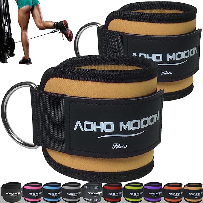 Comfortable Adjustable Ankle Straps for Cable Machines Women, Gym Workout Leg Strap, Glute Cuff, Ankle Cuffs for Glute Workouts, Foot Straps for Kickback, One Size Fit All
