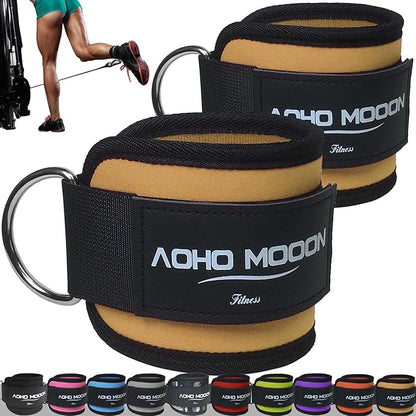 Comfortable Adjustable Ankle Straps for Cable Machines Women, Gym Workout Leg Strap, Glute Cuff, Ankle Cuffs for Glute Workouts, Foot Straps for Kickback, One Size Fit All