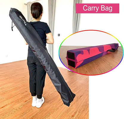 MARFULA 6 FT / 8 FT / 9 FT Folding Gymnastics Beam Foam Balance Floor Beam - Extra Firm - Suede Cover - Anti Slip Bottom with Carry Bag for Kids/Adults Home Use