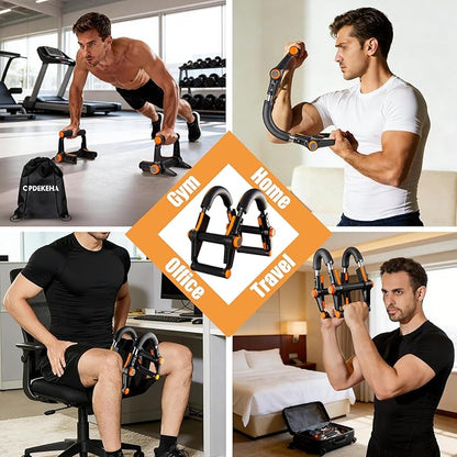 Twister Arm Trainer, 3 in 1 Adjustable Chest Trainer for Men (40-70lbs) with Poster & Storage Bag, Multifunctional Push up Bar, Home Gym Chest Workout Equipment for Arm Strengthening & Chest Builder