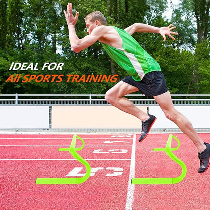 10 Pcs 6" Speed Agility Training Hurdles with 6 Marker Cone Durable Training Hurdle Agility Plyometric All Purpose Speed Hurdle Equipment for Athletes Soccer Basketball Football Practice