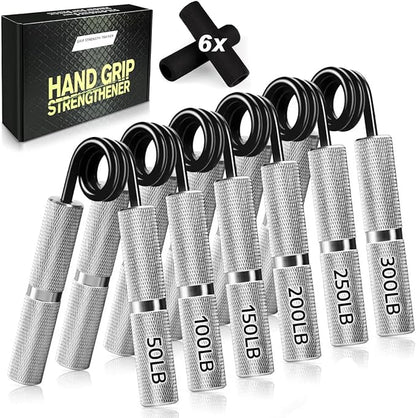 Hand Gripper Strengthener Set 50LB-300LB, Grip Strength Trainer (1/2/4/6 Pack) Forearm Strengthener for Muscle Building, Hand Sensitivity Training, Hand Rehabilitation Exercising