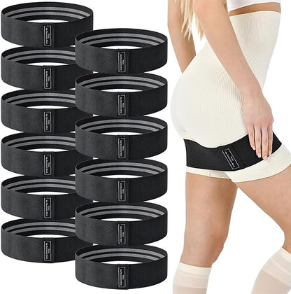 12 PCS Fabric Resistance Bands for Working Out, Booty Bands for Women and Men, Exercise Bands for Legs and Hip,Elastic Stretch Bands for Exercise Yoga Pilates Fitness Home Workout