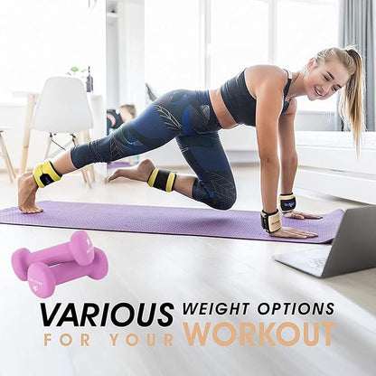 Yes4All Wrist & Ankle Weights Pair 1lb -10lbs, Adjustable Strap for Walking, Jogging, Pilates, Gym Fitness Workout for Women, Men