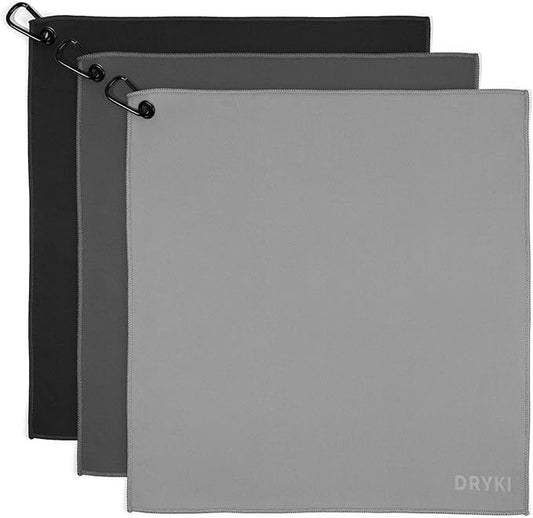 Sweat Absorbing Handkerchiefs - The Original Pocket-Sized Sweat Towels - Quick-Dry Microfiber Sweat Rags for Face, Hands, & Body - Gym, Sports, and Work (Greyscale: Large Size, 3 Pack)