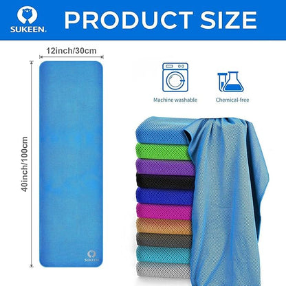 Sukeen Cooling Towels (40"x12"), Soft Breathable Cooling Towel for Neck and Face, Cooling Neck Wraps Sweat Towel for Gym, Sport, Running, Camping, Hiking, Fitness, Workout & More Activities