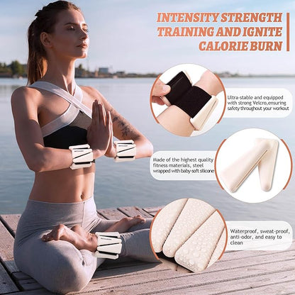 Ankle Weights for Women Wrist Weights Set of 2 (1 lb/2 lb Each) Adjustable Arm Leg Weight for Womens Men Suitable for Walking Swimming Running Pilates Yoga Gym