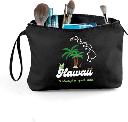 Hawaii Gifts Makeup Bag Travel Birthday gifts for Women, Traveler, Coworker, Daughter, Mom, Sister,Friend