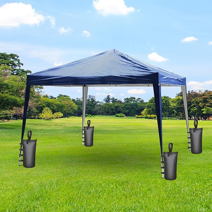 Aimosen 210 LBS Sandbags Weight Bags, 4 Packs Large Heavy Duty Sand Bags with Zipper and Straps for Beach Camping Canopies, Pop Up Tent, RV Awning, Patio Umbrella Base, Gazebos, Trampoline Stakes