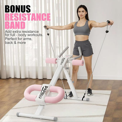 Abdominal Trainers - Adjustable Ab Trainer Machine, Foldable Abdominal Workout Equipment with Knee Protection - Home Gym Core Strength Trainer for Men & Women