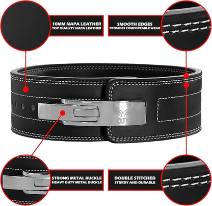 QTF'S Weight Lifting Lever Belt For Men and Women Made of Thick Leather Gym Training Belt Ideal for Weightlifting and Bodybuilding Squats and Deadlifts