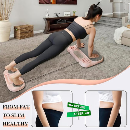 Multifunctional 5-in-1 Pilates Board – Ab Core Trainer with Push-Up Handles, Resistance Bands, Core Slider Pads, Massage Ball, Portable and Foldable Home Gym Fitness Equipment