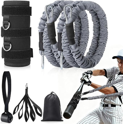 TOBWOLF 4PCS Baseball Exercise Bands with Interchangeable Grips, Baseball Resistance Trainer for Pitching & Throwing, Training Aid for Baseball Softball Pitchers to Build Arm Strength, Warm-Up