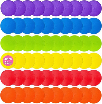 Spot Markers 9 Inch 10 Inch Non Slip Rubber Floor Markers Flat Field Cones Poly Dots for Soccer Basketball Sports Speed Agility Training and Drills
