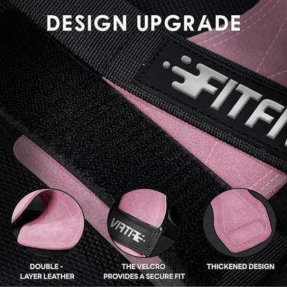 Weight Lifting Wrist Strap, Double Leather Weightlifting Wrist Straps for Gym Strength Training, Neoprene Padded Wrist Wraps - for Men & Women (Pair)