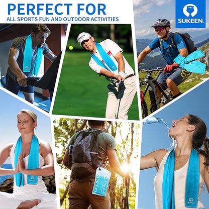 Sukeen Cooling Towels(40"x12") for Neck & Head, Soft Breathable Chilly Towel for Yoga, Golf, Gym, Camping, Running, Workout & More Activities