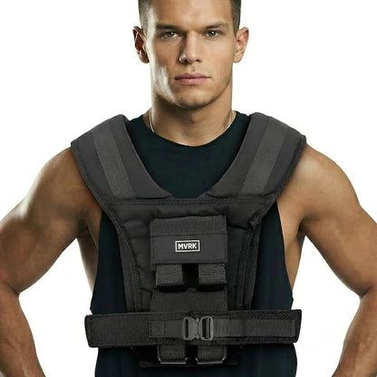 MVRK Weighted Vest for Men – Heavy Duty Rucking & Strength Training Vest with Removable Iron Weights, Adjustable 15–100lbs, No-Bounce Design for Calisthenics, HIIT & Functional Fitness