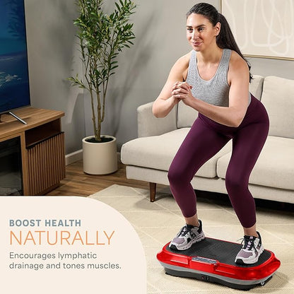 Lifepro Waver Vibration Plate Exercise Machine for Lymphatic Drainage, Muscle Activation, Full-Body Workout Vibrating Platform with Loop Bands, Fitness Equipment for Strength Toning & Fat Loss