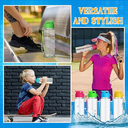 Mifoci 20 Pieces Water Bottle Bulk 17 oz Plastic Water Bottles Bulk Gym Sports Adults Reusable Large Bottles with Leak Proof Flip Top for Party Outdoor (Colorful)