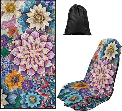 Bulopur Boho Mandala Car Seat Towel Cover After Gym Workout Beach and Swimming Sweat Carseat Protector Breathable Washable Removable Auto Accessories