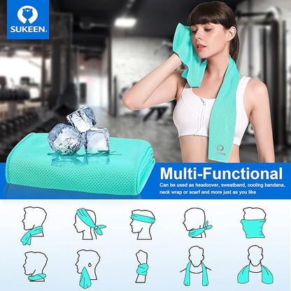 Sukeen Cooling Towel for Neck and Face (40"x12"), Microfiber Bulk Cooling Towels for Athletes Cooling Neck Wraps Instant Cooling Towels for Yoga,Gym,Golf,Running,Fitness and Workout