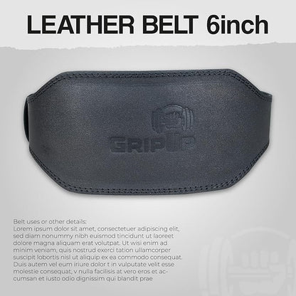 Leather Weightlifting Belt for Men & Women – 4" & 6" Width – Heavy Duty Gym Belt for Powerlifting, Bodybuilding, CrossFit – Adjustable Support for Back & Core – Ideal for Squats & Deadlifts