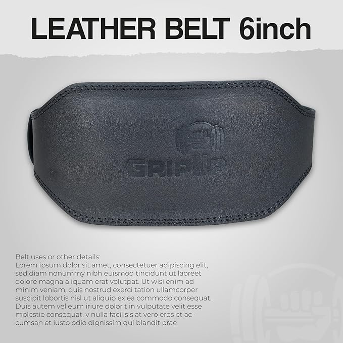 Leather Weightlifting Belt for Men & Women – 4" & 6" Width – Heavy Duty Gym Belt for Powerlifting, Bodybuilding, CrossFit – Adjustable Support for Back & Core – Ideal for Squats & Deadlifts