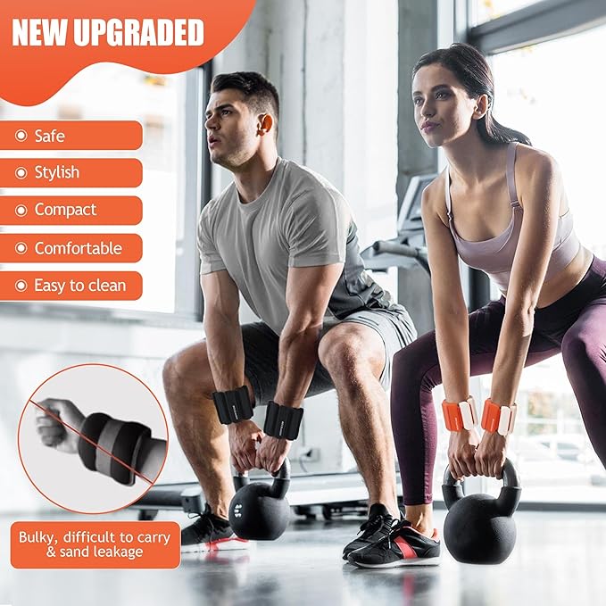 Ankle Weights Set of 2 (1 lb/2 lb Each) for Women Men Adjustable Wrist Bracelet for Home Gym Weighted Bangles Wristbands Leg Arm Weights for Walking Swimming Running Pilates Yoga Gym