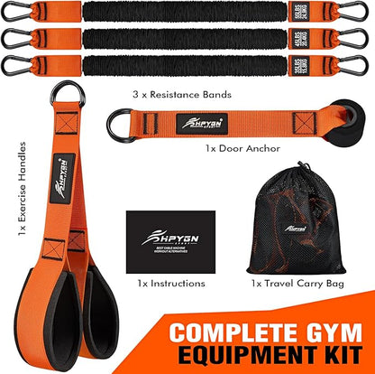 HPYGN Resistance Bands Training for Arms, Biceps, Triceps, Back, Abs, Shoulders, Heavy Duty Exercise Bands with Handles, Door Anchor, Home Gym Workout Equipment for Tricep Pushdowns, Face Pulls