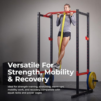 Sunny Health & Fitness Versatile Resistance Bands (Single or Combo Set) for Strength Training, Power Cage, Squat Rack, Home Gym, Body Stretching, Physical Therapy – 100, 140, 160, 180 & 10-75 LB Combo