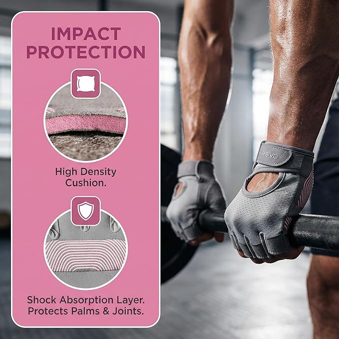 CAMBIVO Workout Gloves for Men & Women, Weight Lifting Gloves with Wrist Support, Non Slip Grip, Breathable Gym Gloves for Training, Crossfit, Pull Ups, Cycling, Fitness, Home Workouts
