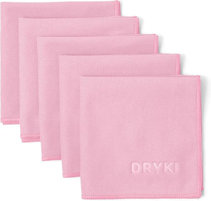 Sweat Absorbing Handkerchiefs - The Original Pocket-Sized Sweat Towels - Quick-Dry Microfiber Sweat Rags for Face, Hands, & Body - Men & Women - Gym, Sports, and Work (Pink: 5 Pack)