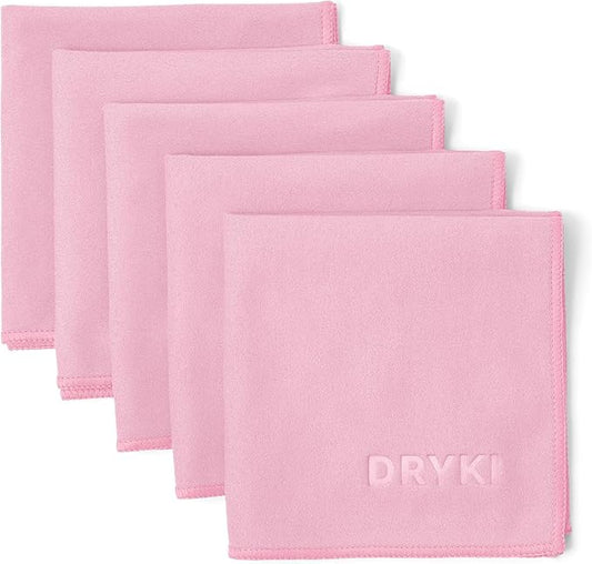 Sweat Absorbing Handkerchiefs - The Original Pocket-Sized Sweat Towels - Quick-Dry Microfiber Sweat Rags for Face, Hands, & Body - Men & Women - Gym, Sports, and Work (Pink: 5 Pack)