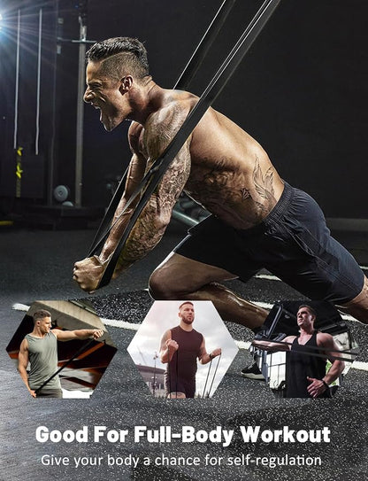 Resistance Bands, Pull Up Assist Bands - Workout Bands, Eexercise Bands, Long Resistance Bands Set for Working Out, Fitness, Training, Physical Therapy for Men Women