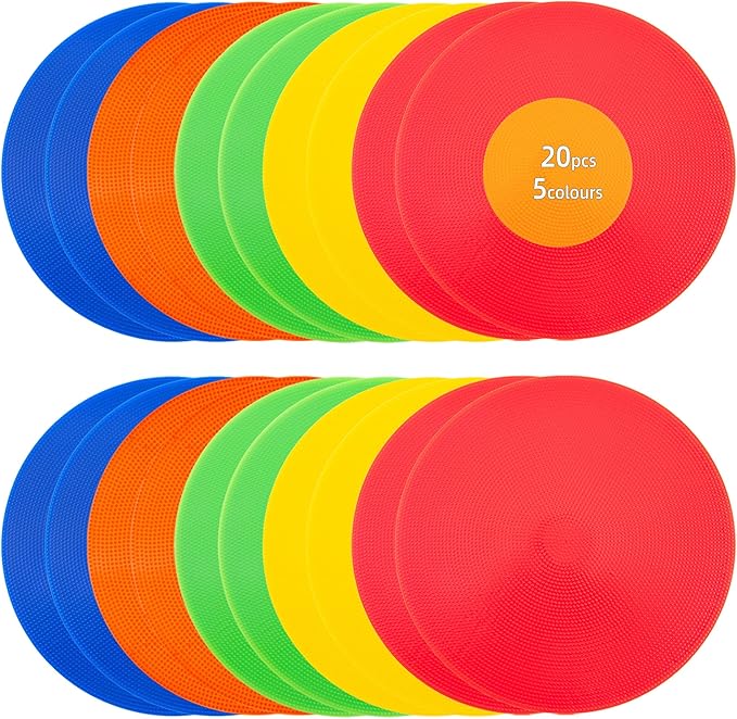 Spot Markers 9 Inch 10 Inch Non Slip Rubber Floor Markers Flat Field Cones Poly Dots for Soccer Basketball Sports Speed Agility Training and Drills