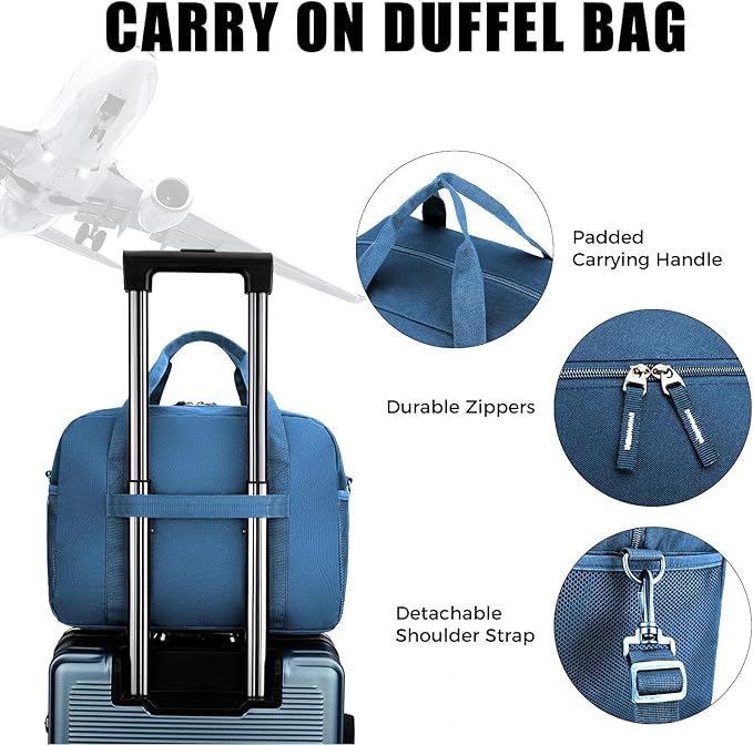 14 inch Small Gym Bag for Men & Women, Mini Duffle Bag for Travel Sports, Lightweight Carry On Duffel Bag, Navy Blue