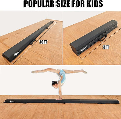MARFULA 6 FT / 8 FT / 9 FT / 10 FT Folding Gymnastic Balance Beam for Kids with Carry Bag for Home and Club Use