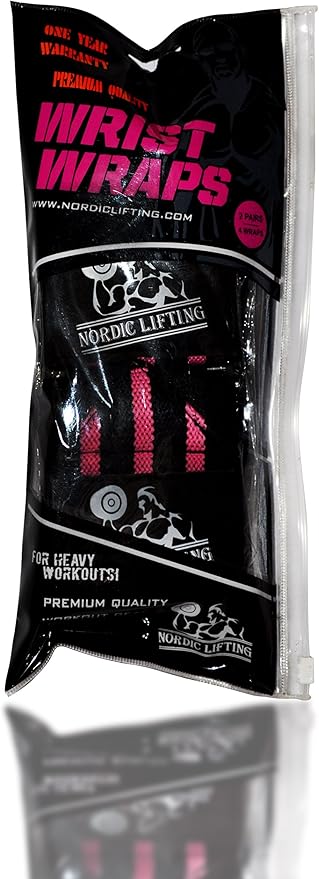Nordic Lifting Wrist Wraps (2 Pairs) – Lifting Wrist Wraps with Thumb Loop for Weightlifting, Powerlifting & CrossFit – Durable Wrist Support Straps for Men & Women – Gym Essentials for Heavy Lifts