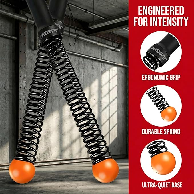 Cordless Battle Ropes for Home Workout – Ropeless HIIT & Strength Training Kit with Hand Gripper & Wrist Wraps – Portable Full Body Fitness Equipment for Small Spaces